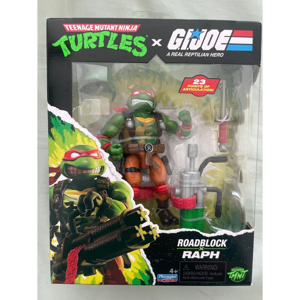 NEW TMNT x G.I. Joe Roadblock x Raph Action Figure Playmates Crossover Sealed